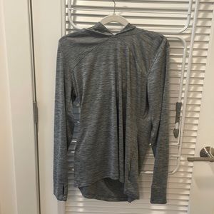 Gray Thin Activewear hooded shirt